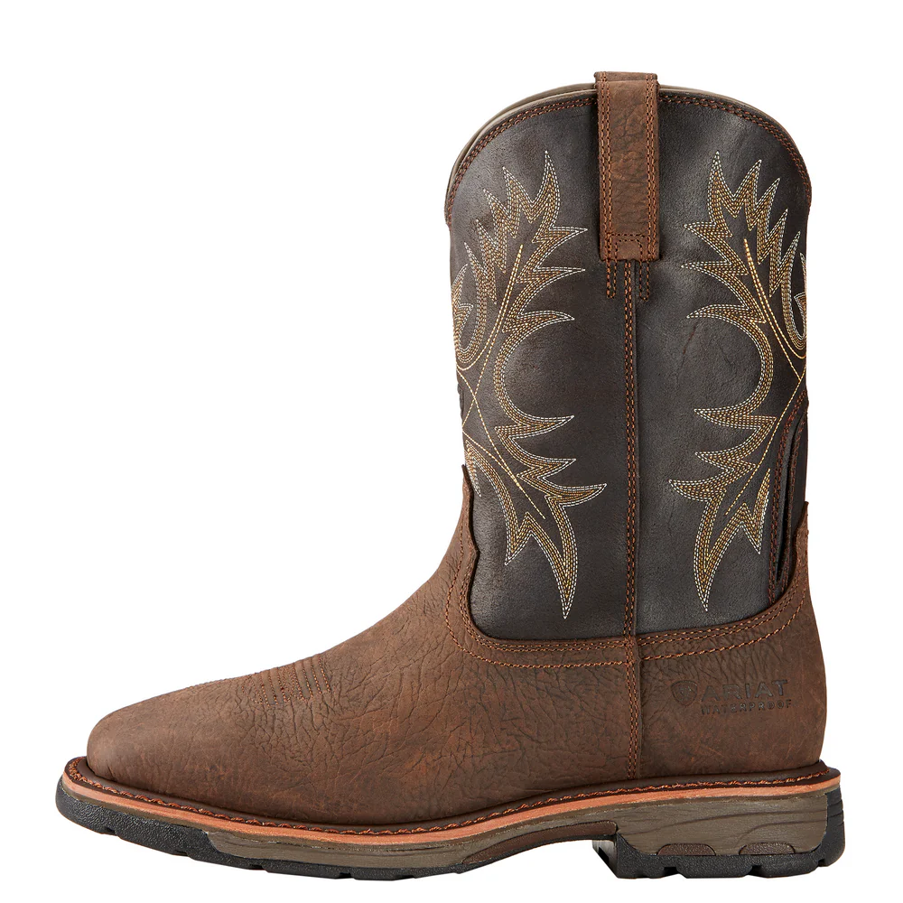 WORKHOG WIDE SQUARE TOE WATERPROOF WORK BOOT - 200-Brown | Ariat 10017436 - Image 2