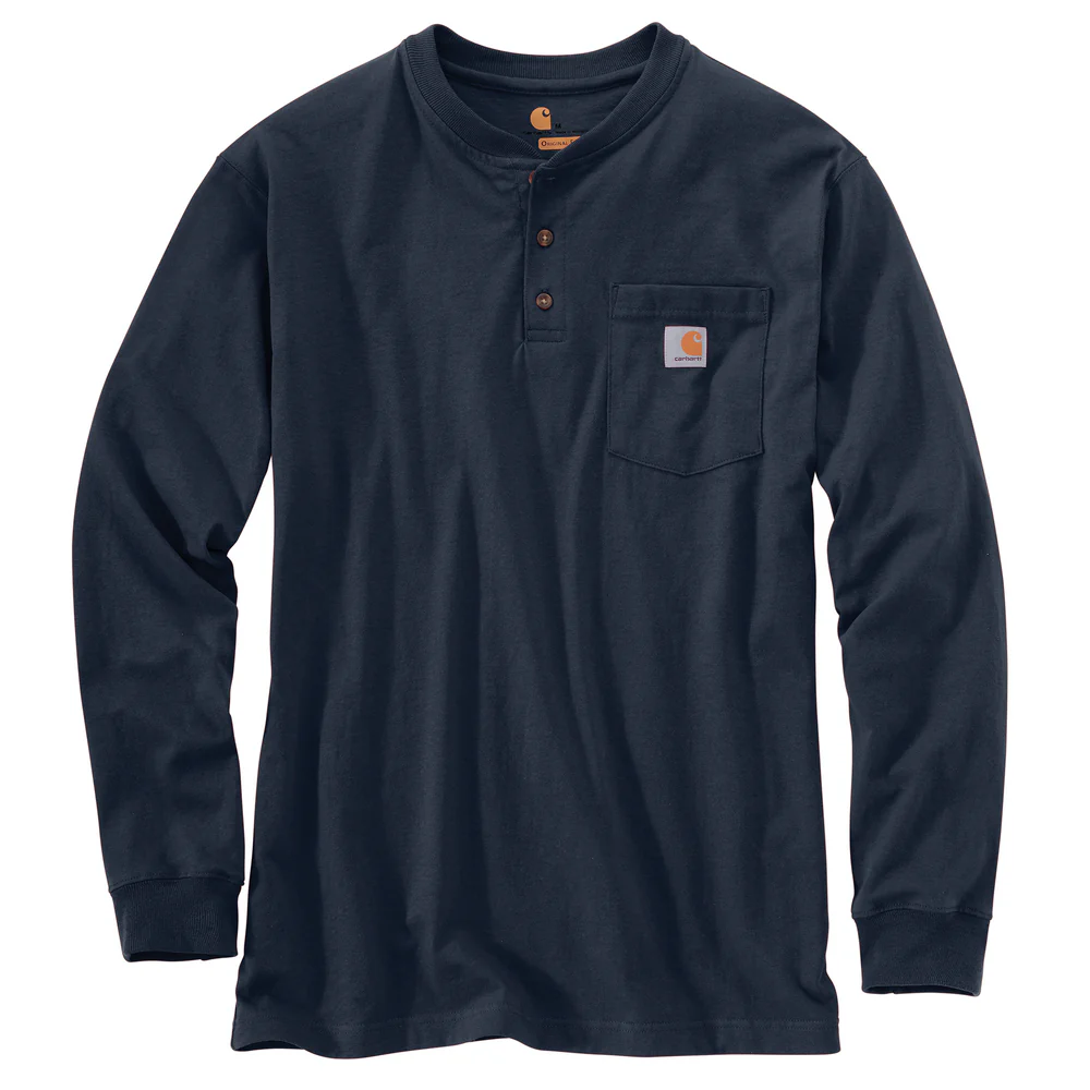 WORKWEAR POCKET LONG SLEEVE HENLEY - NVY-Navy | Carhartt K128 - Image 2