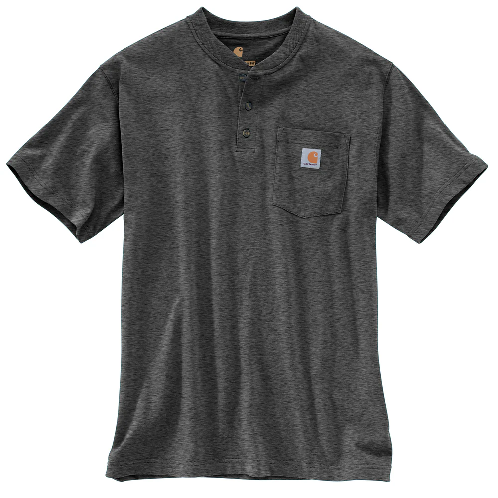 WORKWEAR POCKET SHORT SLEEVE HENLEY - 026-Carbon Heather | Carhartt K84 - Image 2