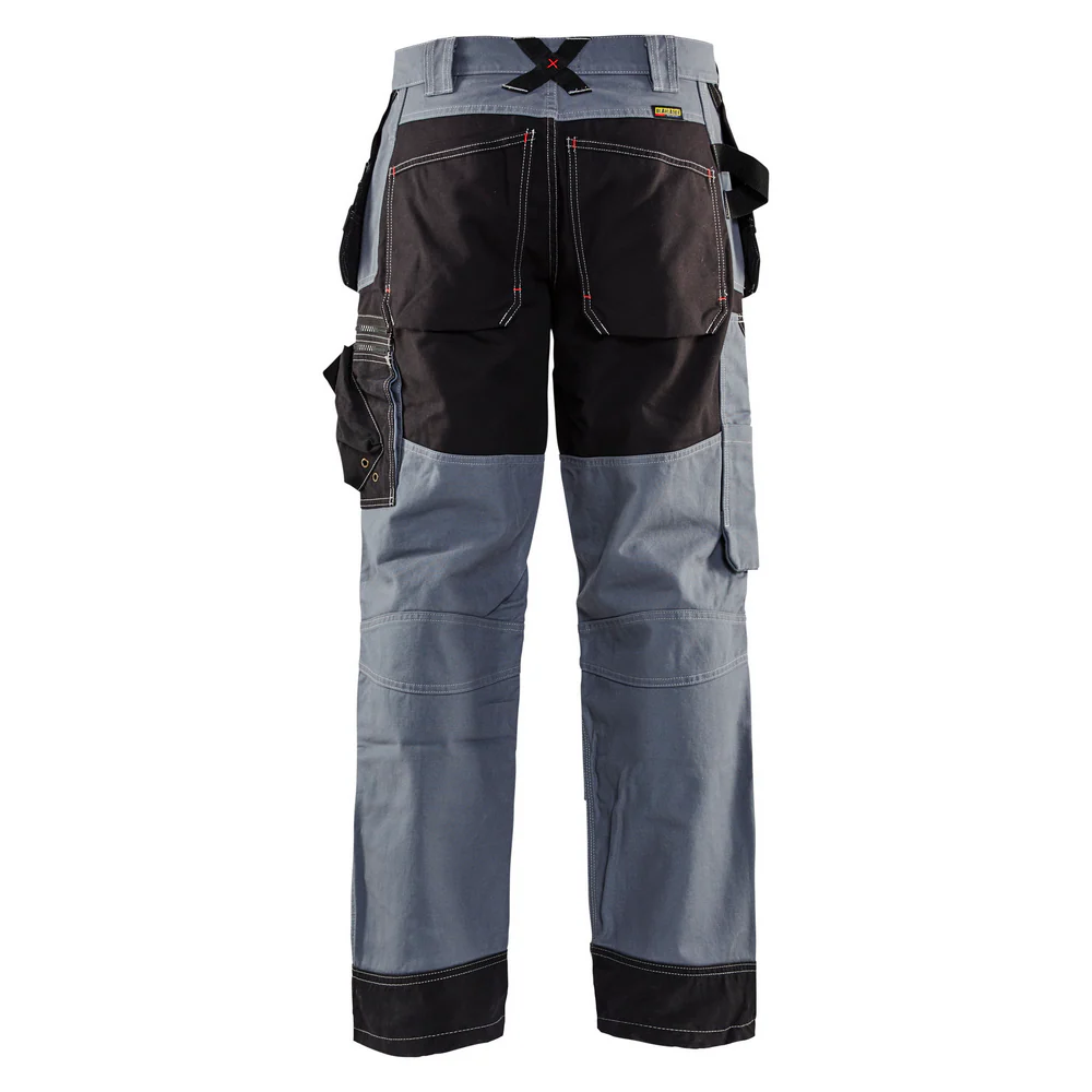 X1600 PANTS WITH KNEE POCKETS - 9499-Grey Black | Blaklader 16001370 - Image 2