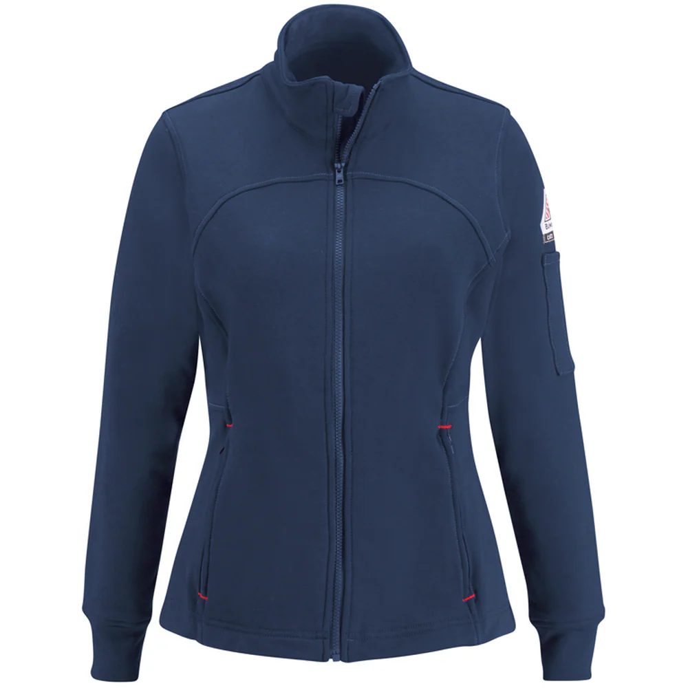 ZIP-FRONT FLEECE FR SWEATSHIRT - NV-Navy | Bulwark SEZ3